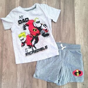 The incredibles graphic tee and knit shorts